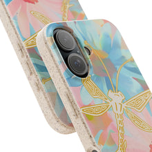 Biodegradable Floral Dragonfly Phone Case – Eco-Friendly Pastel iPhone Cover