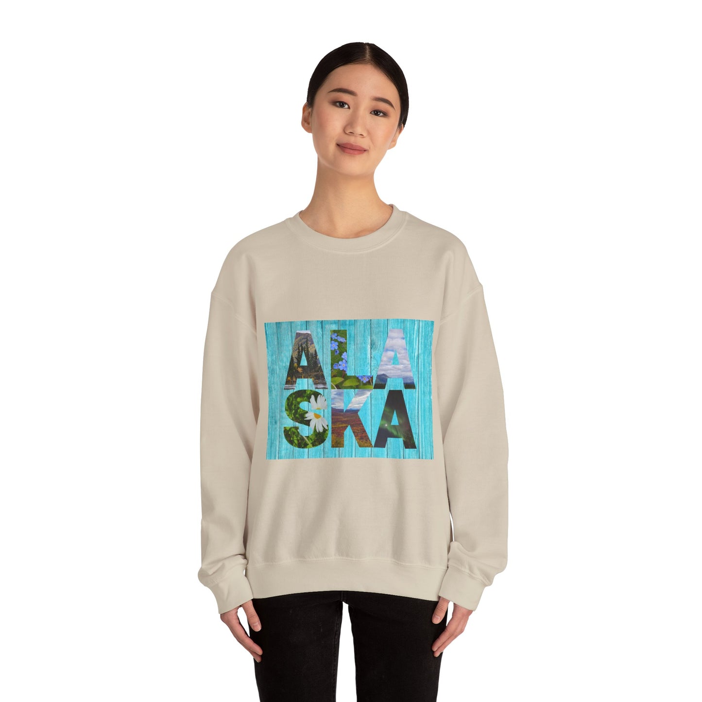 Alaska Crewneck Sweatshirt — Retro 'Alaska' Graphic Pullover