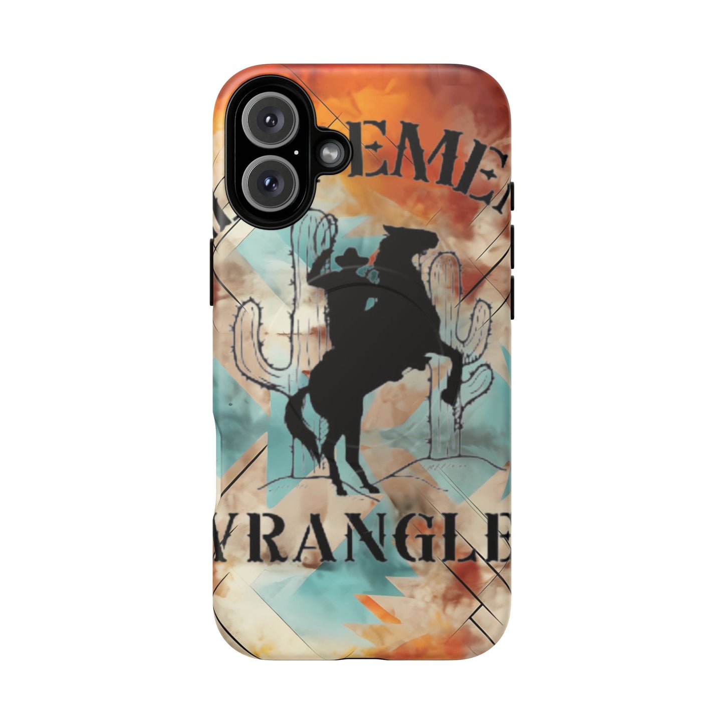 Elopement  Wrangler Tough Magnetic Phone Case — Rodeo Cowboy Silhouette Design
