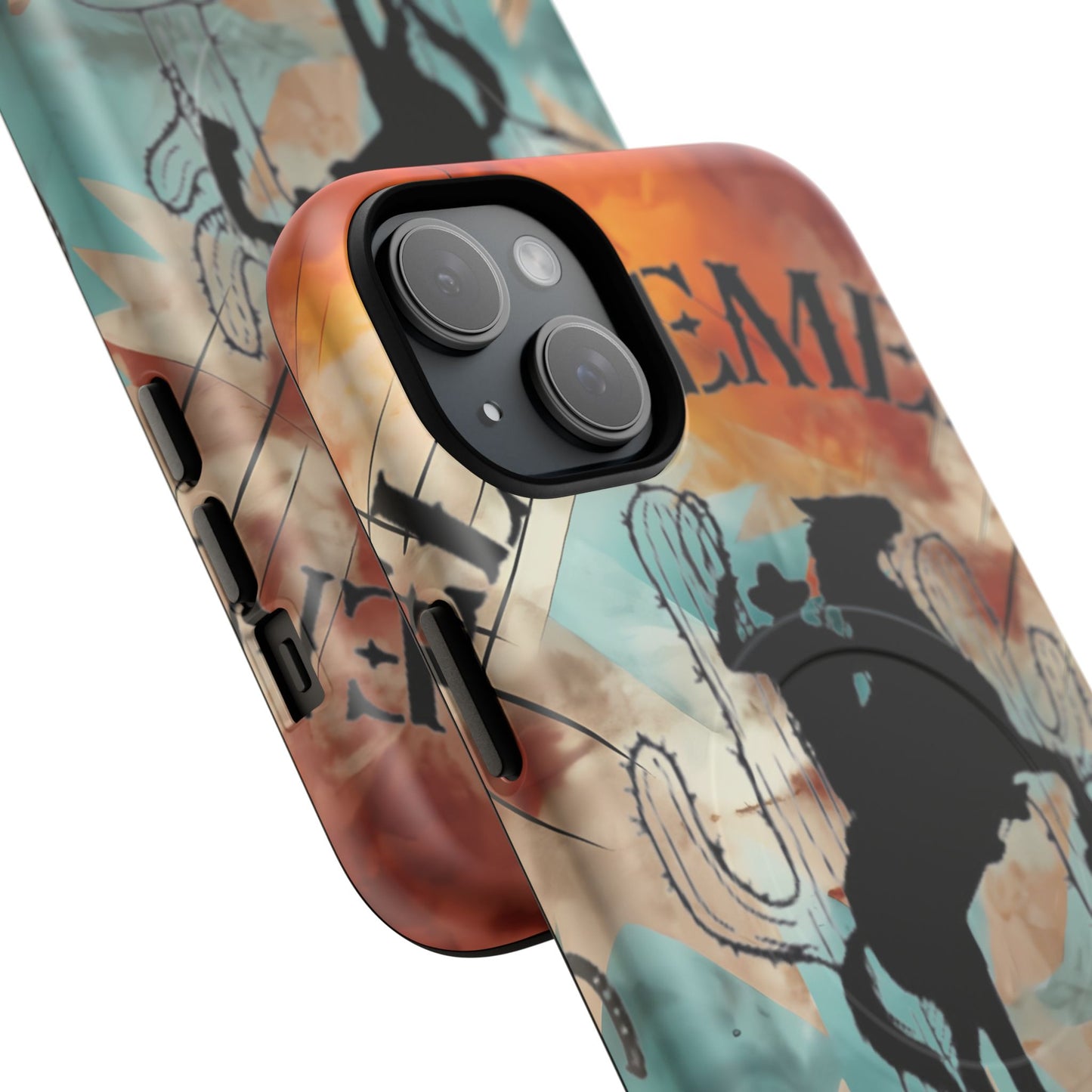 Elopement  Wrangler Tough Magnetic Phone Case — Rodeo Cowboy Silhouette Design