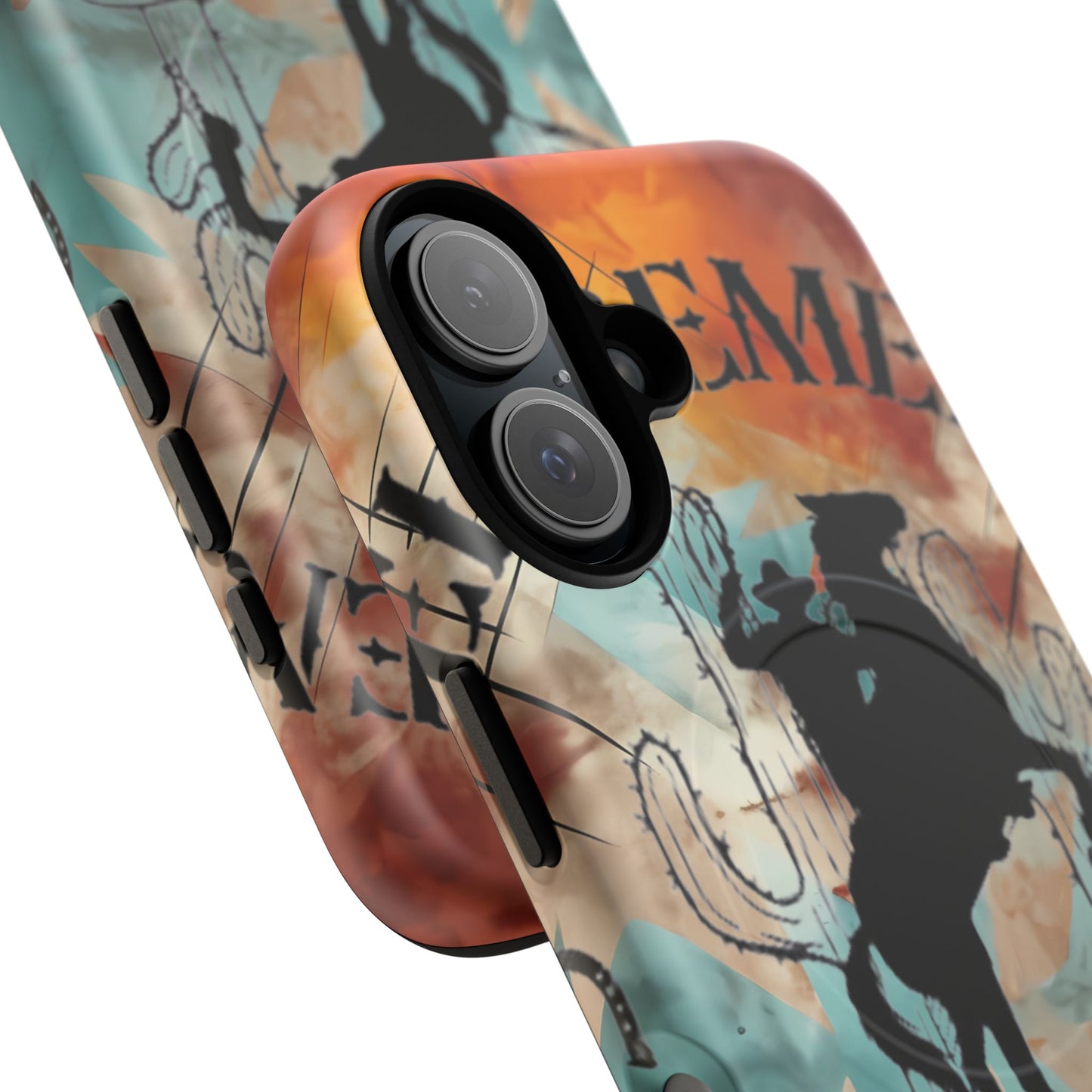 Elopement  Wrangler Tough Magnetic Phone Case — Rodeo Cowboy Silhouette Design