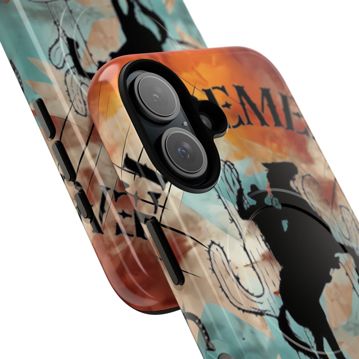 Elopement  Wrangler Tough Magnetic Phone Case — Rodeo Cowboy Silhouette Design