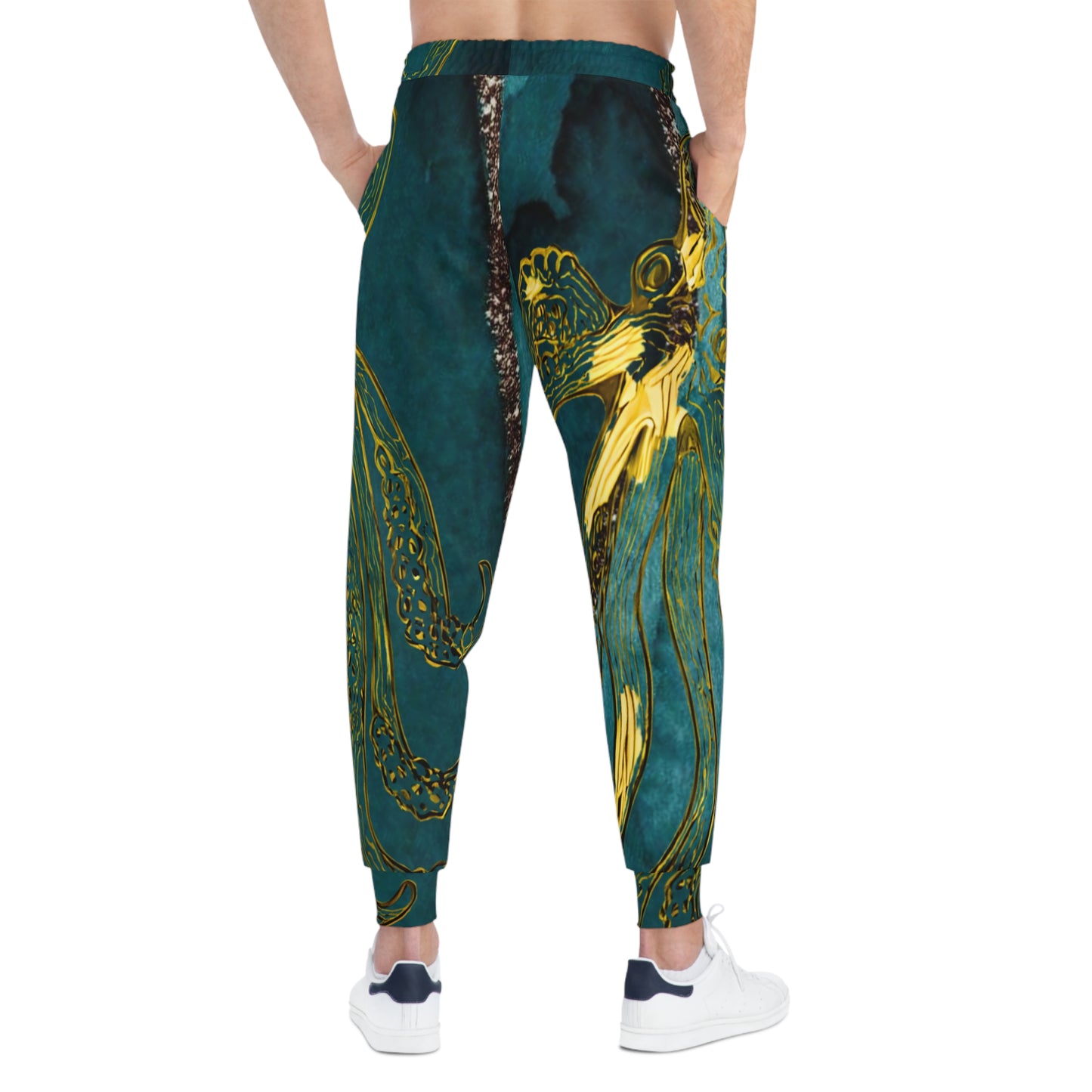 Teal Gold Octopus Athletic Joggers