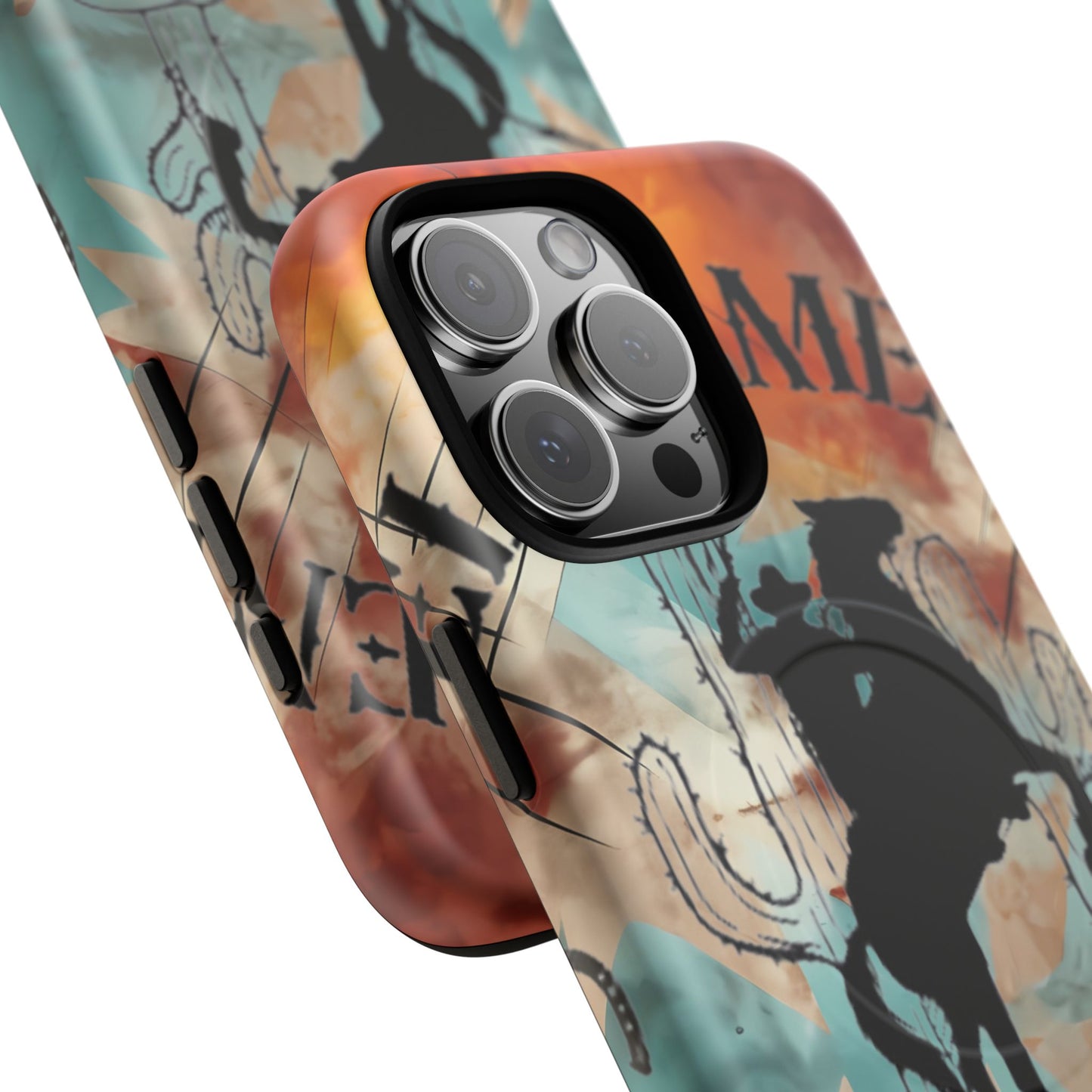 Elopement  Wrangler Tough Magnetic Phone Case — Rodeo Cowboy Silhouette Design