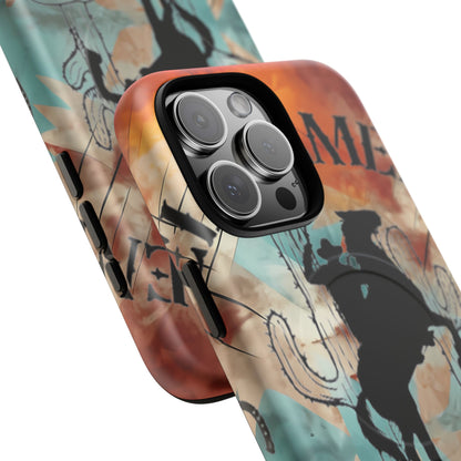 Elopement  Wrangler Tough Magnetic Phone Case — Rodeo Cowboy Silhouette Design