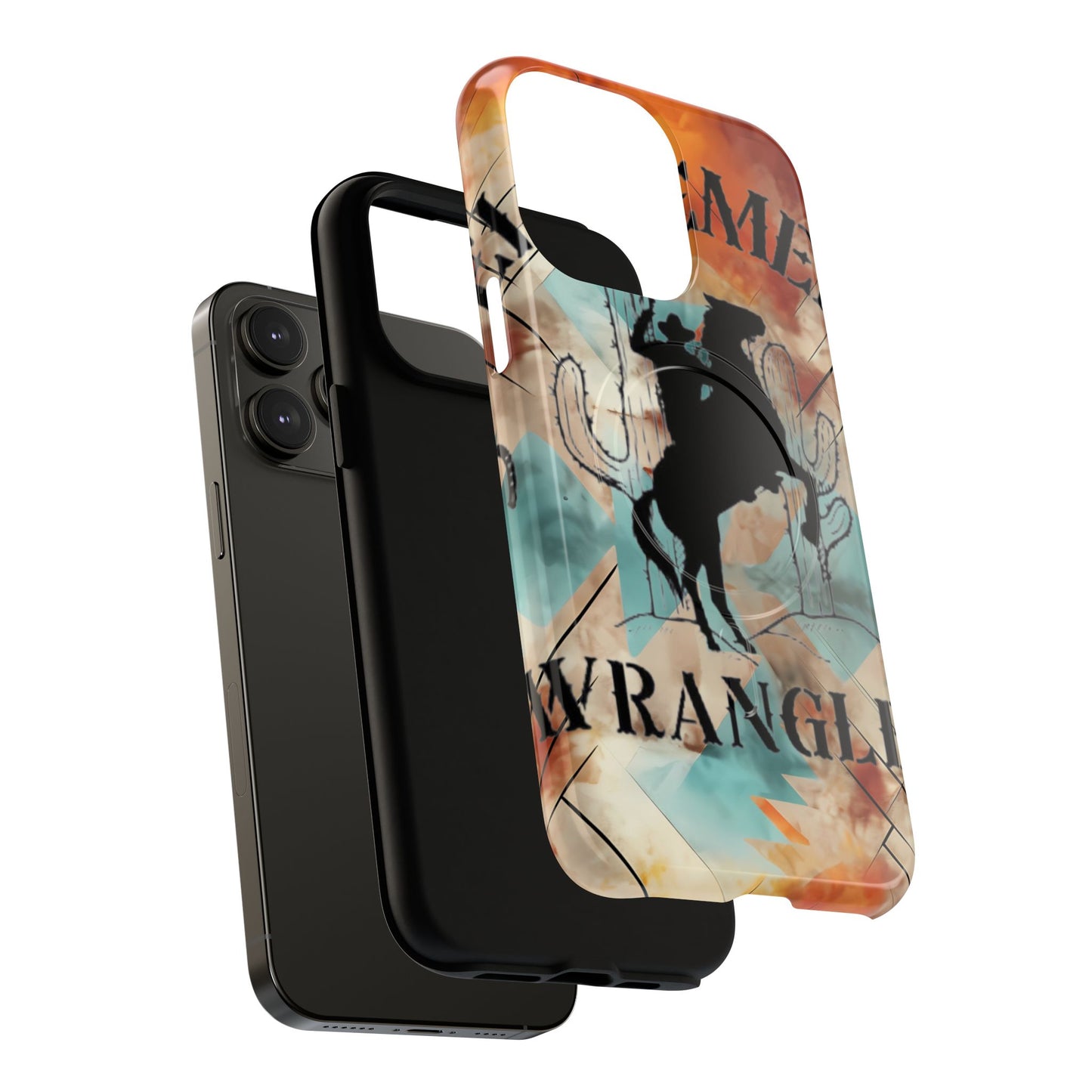 Elopement  Wrangler Tough Magnetic Phone Case — Rodeo Cowboy Silhouette Design