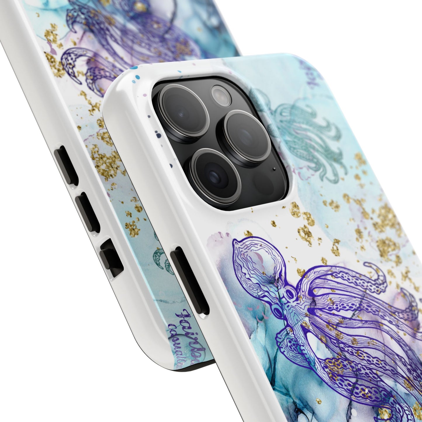 Octopus Art Tough Phone Case — Purple Nautical Sea Creature Design