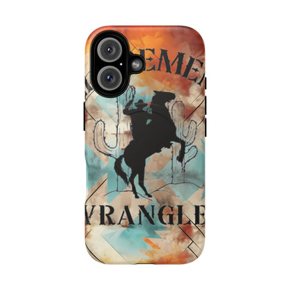 Elopement  Wrangler Tough Magnetic Phone Case — Rodeo Cowboy Silhouette Design