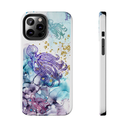Octopus Art Tough Phone Case — Purple Nautical Sea Creature Design