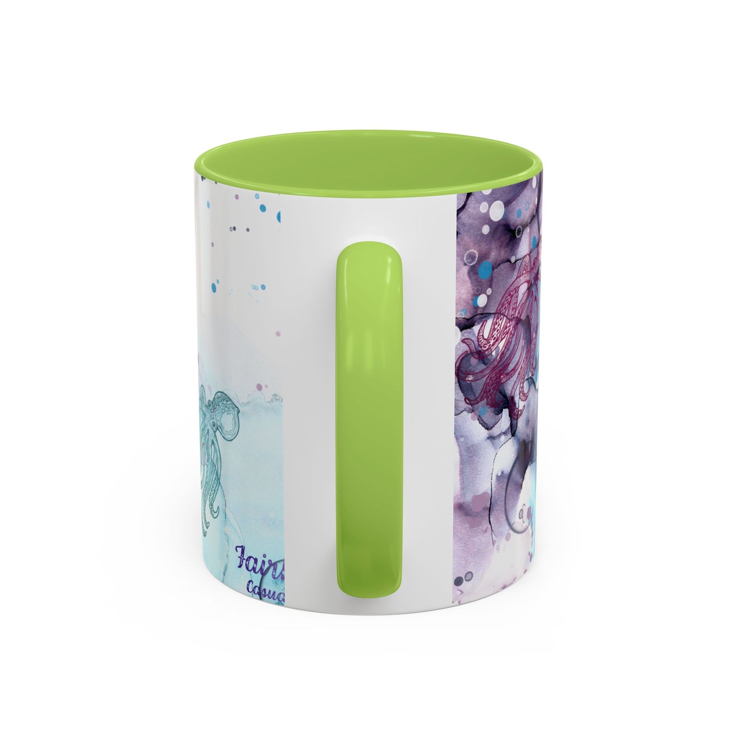 Octopus Watercolor Coffee Mug — Ocean Jellyfish Art Accent Mug (11/15oz)
