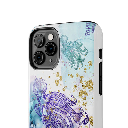 Octopus Art Tough Phone Case — Purple Nautical Sea Creature Design