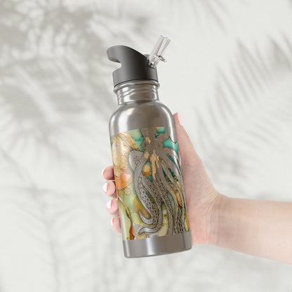 20oz Stainless Steel Water Bottle — Octopus Ocean Art with Straw Lid