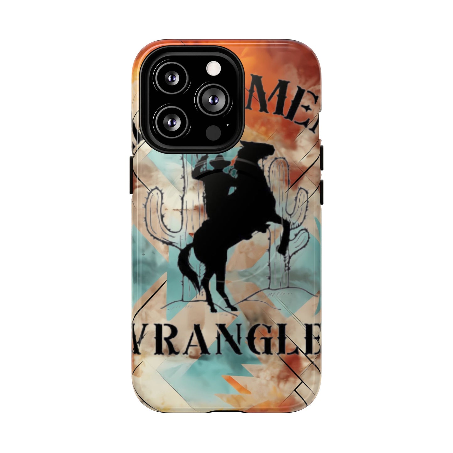 Elopement  Wrangler Tough Magnetic Phone Case — Rodeo Cowboy Silhouette Design