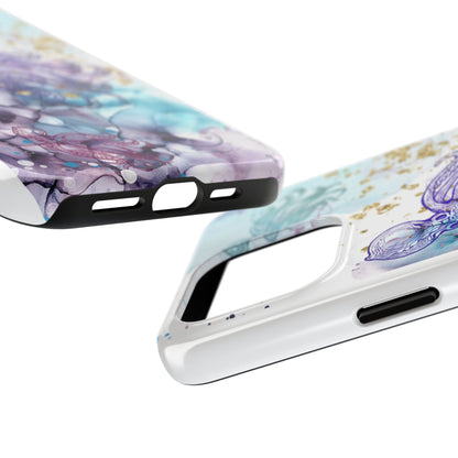 Octopus Art Tough Phone Case — Purple Nautical Sea Creature Design