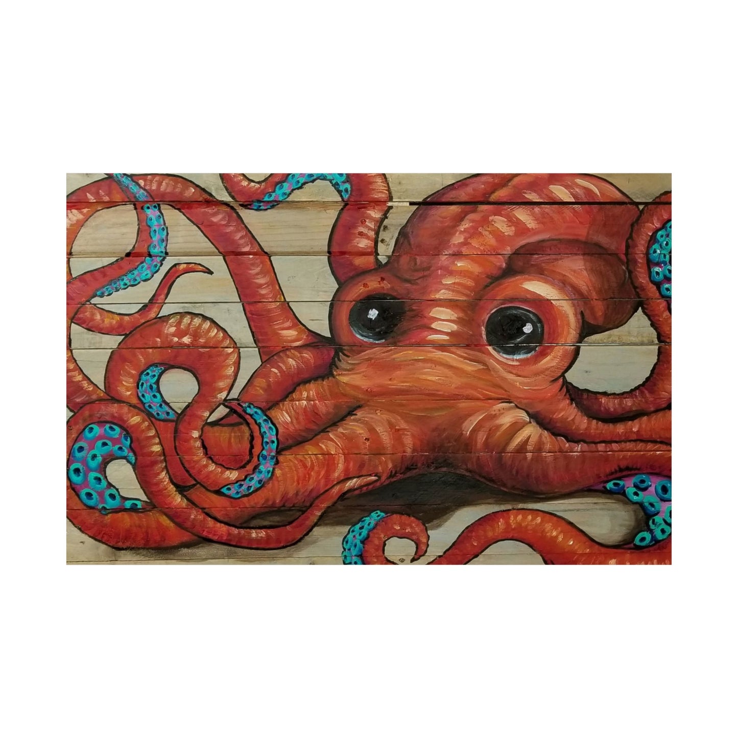 Octopus Wall Art Poster — Matte Horizontal Nautical Print