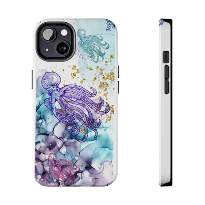 Octopus Art Tough Phone Case — Purple Nautical Sea Creature Design