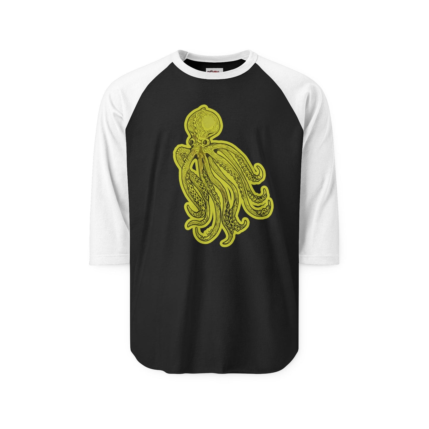 Octopus Raglan Shirt – Nautical Vintage-Style Graphic Baseball Tee