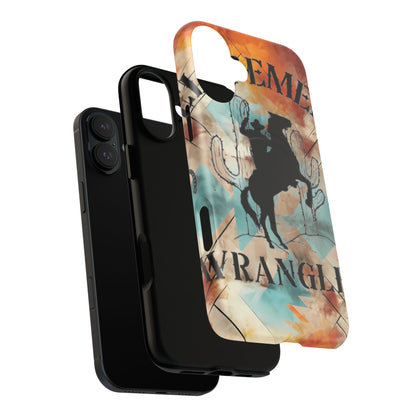 Elopement  Wrangler Tough Magnetic Phone Case — Rodeo Cowboy Silhouette Design