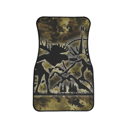Moose Compass Camo Car Floor Mat — Single Heavy-Duty Floorliner