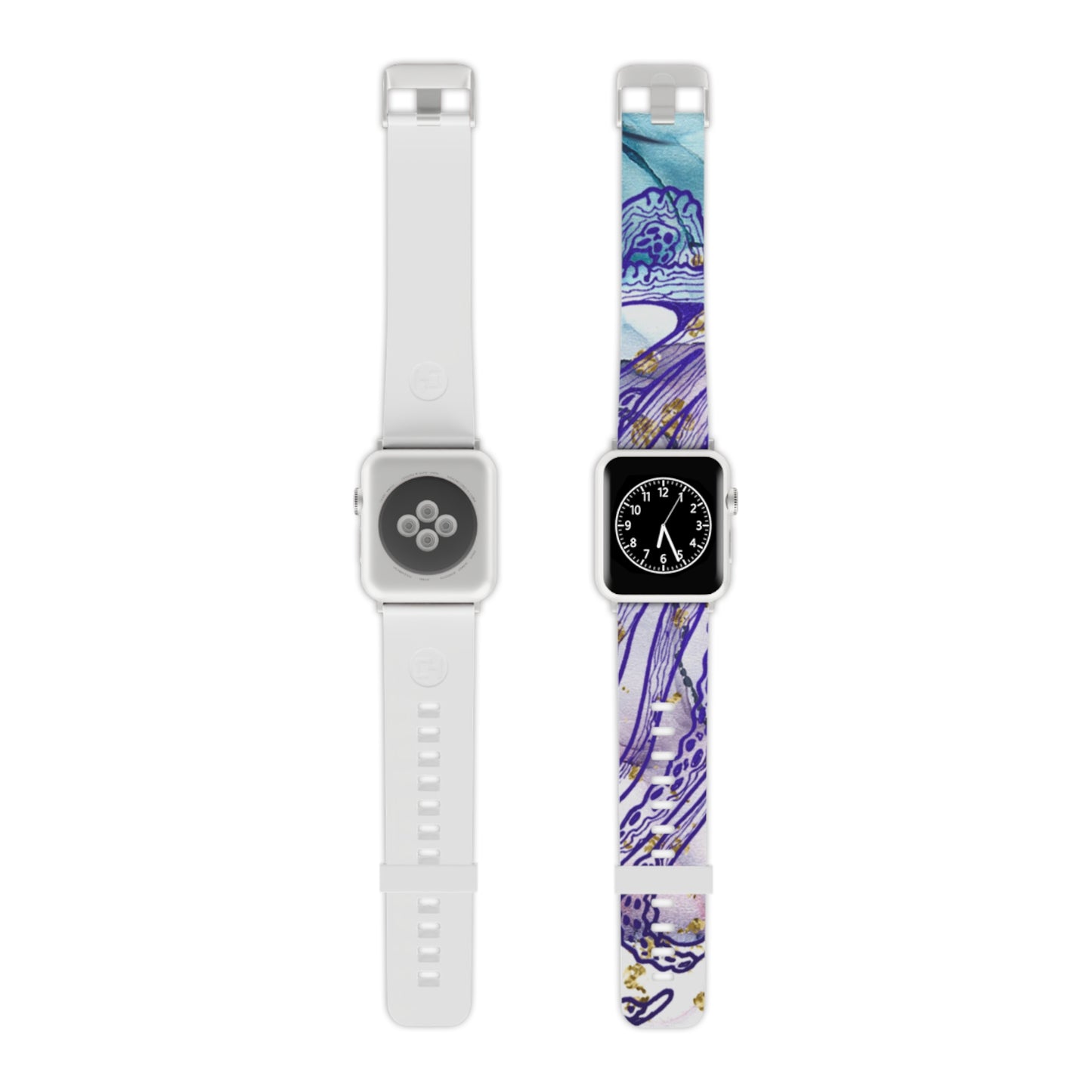 Purple Marble Apple Watch Band — Abstract Swirl Replacement Strap