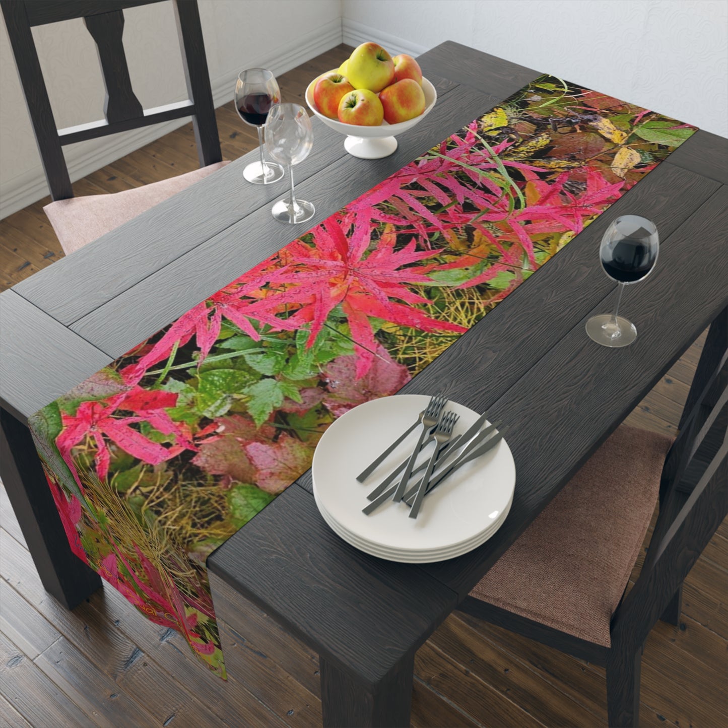Fall foliage  Leaves Table Runner — Fall Foliage Cotton-Poly Blend