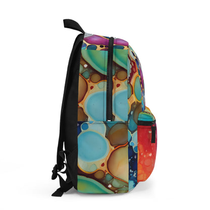 Dragonfly Watercolor Backpack — Colorful Abstract Art Daypack for School & Travel