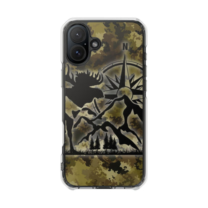 Camo Outdoors Phone Case — Compass & Wildlife Clear Magnetic Impact Case