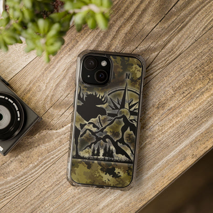 Camo Outdoors Phone Case — Compass & Wildlife Clear Magnetic Impact Case