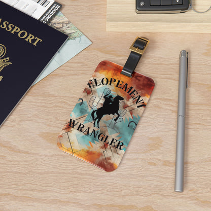 Elopement Wrangler Luggage Tag — Rustic Rodeo Cowboy Travel ID