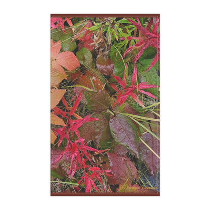 Fall Foilage  Cotton Tea Towel — Red & Green Fall Foliage Kitchen Towel