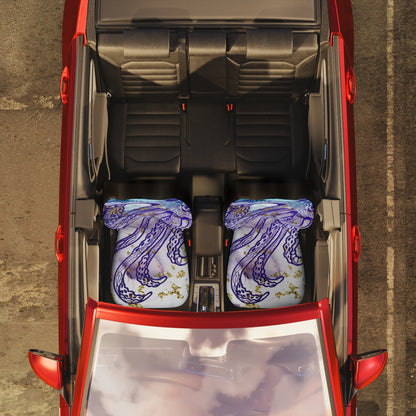 Octopus Art Car Seat Covers — Coastal Marine Purple Blue Seat Protector