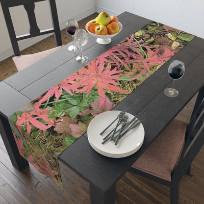 Fall foliage  Leaves Table Runner — Fall Foliage Cotton-Poly Blend