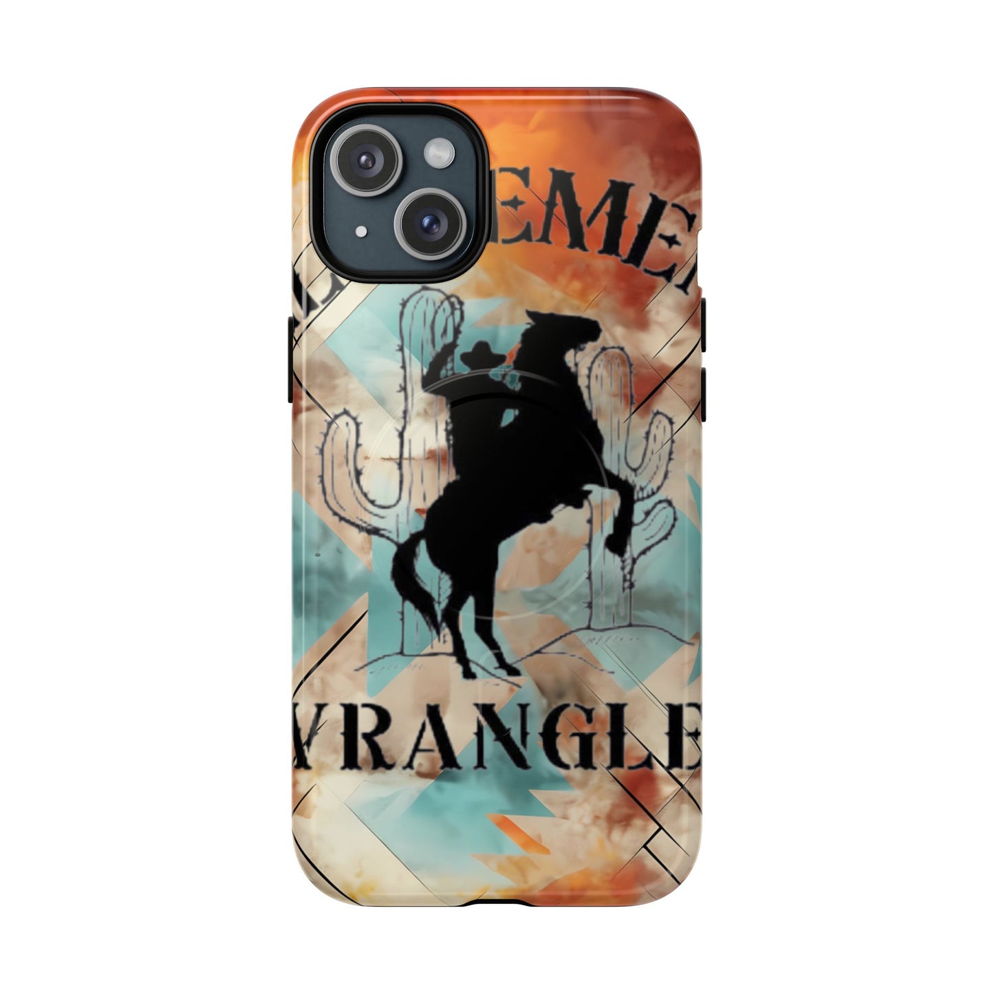 Elopement  Wrangler Tough Magnetic Phone Case — Rodeo Cowboy Silhouette Design