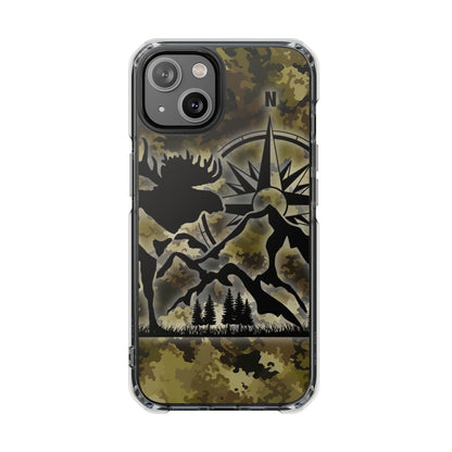 Camo Outdoors Phone Case — Compass & Wildlife Clear Magnetic Impact Case