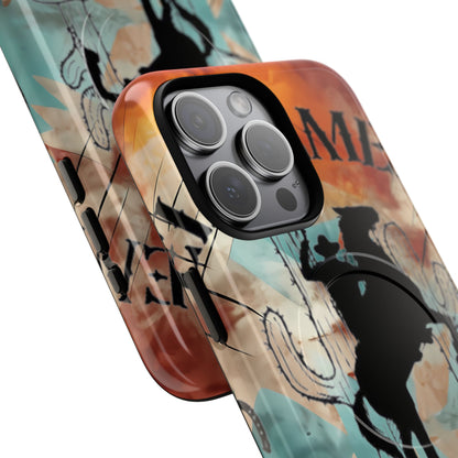 Elopement  Wrangler Tough Magnetic Phone Case — Rodeo Cowboy Silhouette Design