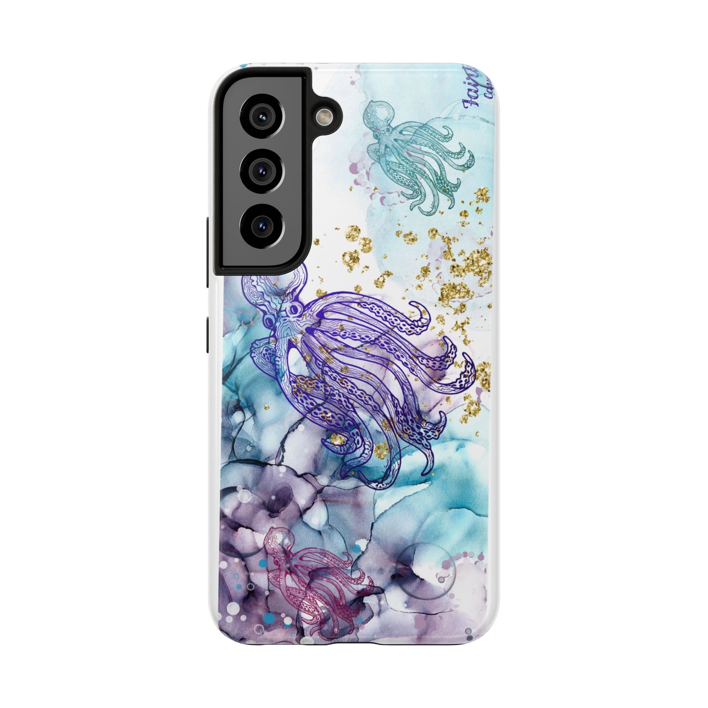 Octopus Art Tough Phone Case — Purple Nautical Sea Creature Design