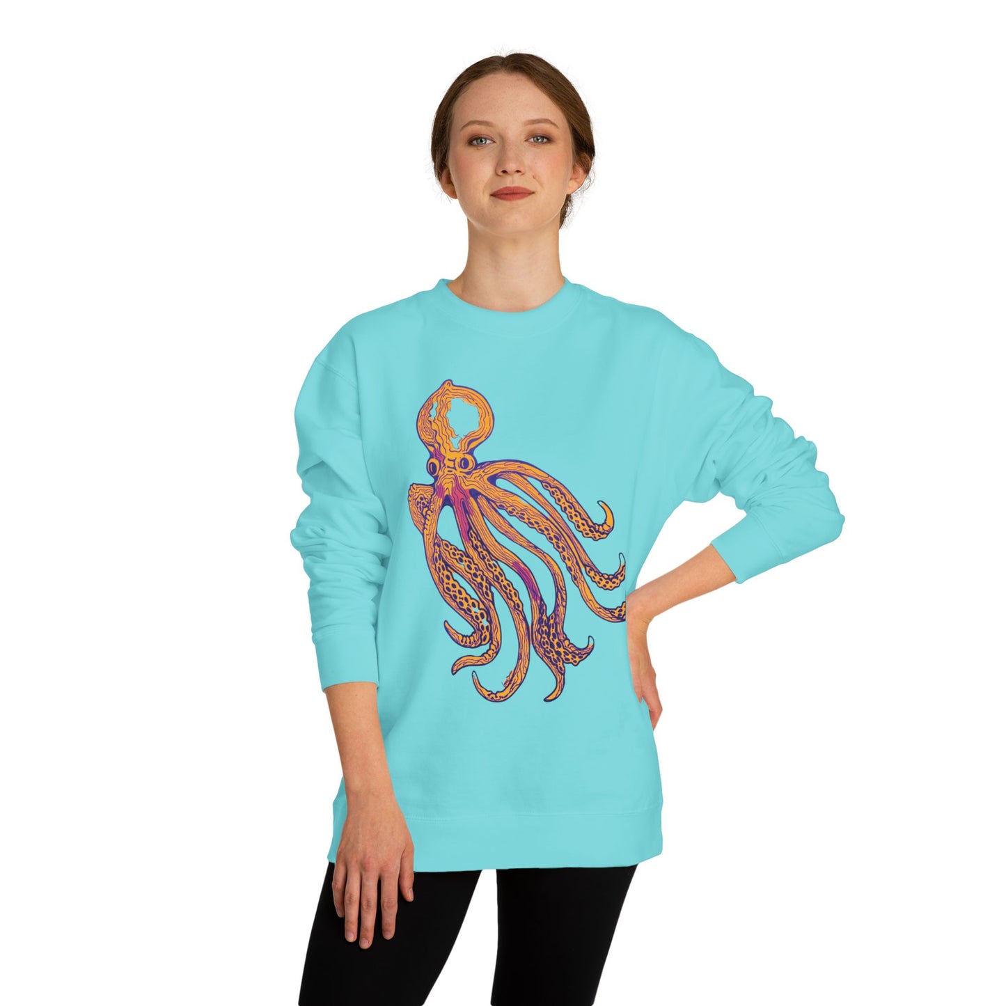 Octopus Graphic Sweatshirt — Vintage Marine Illustration Crewneck