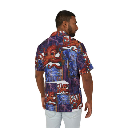 Octopus Pattern Hawaiian Shirt — Men’s Tropical Camp Shirt