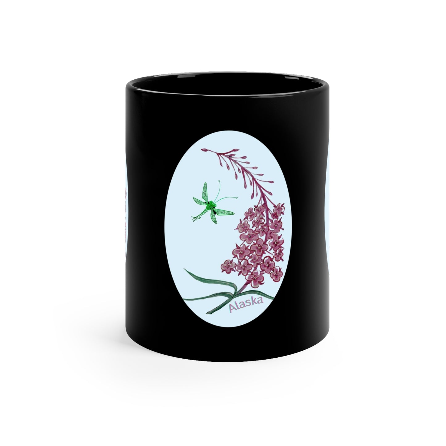 Alaska Wildflower Coffee Mug – Fireweed & Green Hummingbird 11oz