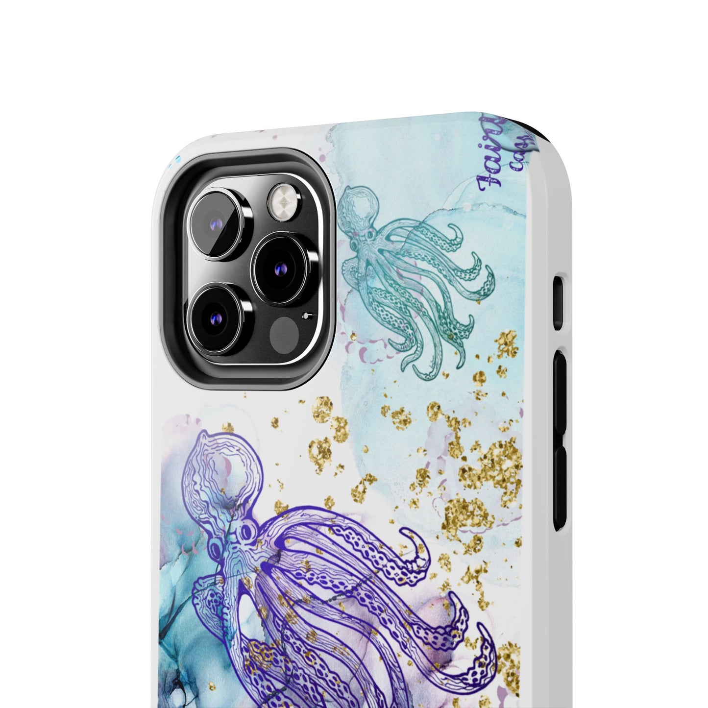 Octopus Art Tough Phone Case — Purple Nautical Sea Creature Design