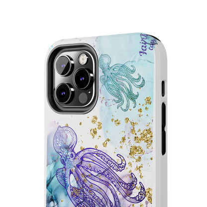 Octopus Art Tough Phone Case — Purple Nautical Sea Creature Design