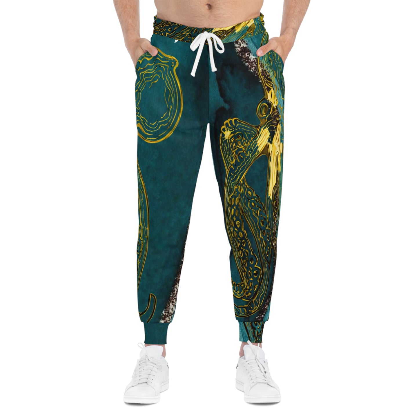 Teal Gold Octopus Athletic Joggers