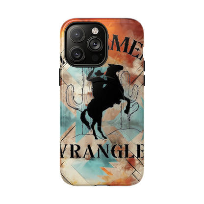 Elopement  Wrangler Tough Magnetic Phone Case — Rodeo Cowboy Silhouette Design