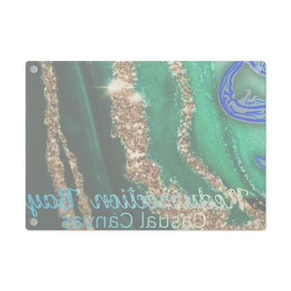 Teal & Gold Agate Glass Cutting Board – Elegant Geode Kitchen Décor