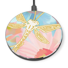 Dragonfly Floral Wireless Charger — Pastel Boho Phone Charging Pad