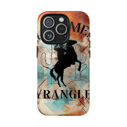 Elopement  Wrangler Tough Magnetic Phone Case — Rodeo Cowboy Silhouette Design