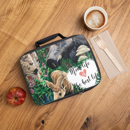 Lunch Bag — 'Mom Life is the Best Life' Woodland Mama Moose Insulated Lunchbox