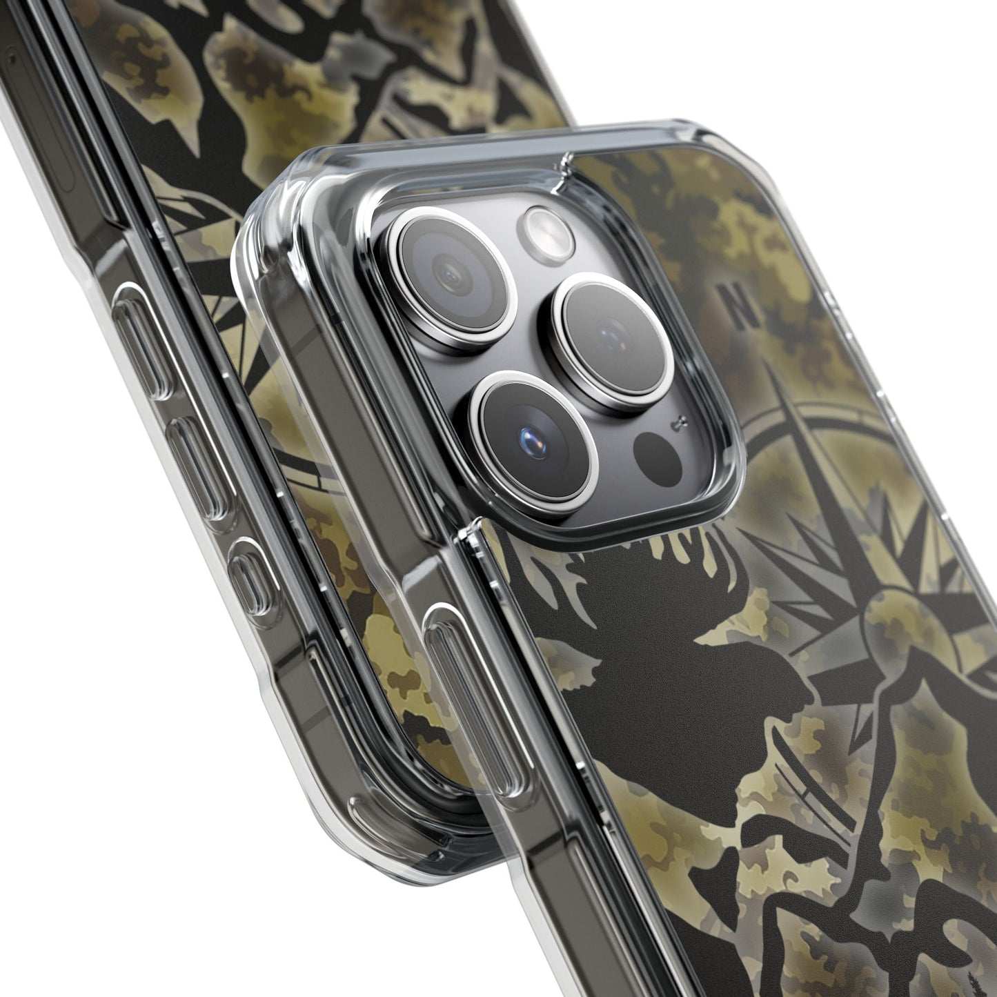 Camo Outdoors Phone Case — Compass & Wildlife Clear Magnetic Impact Case