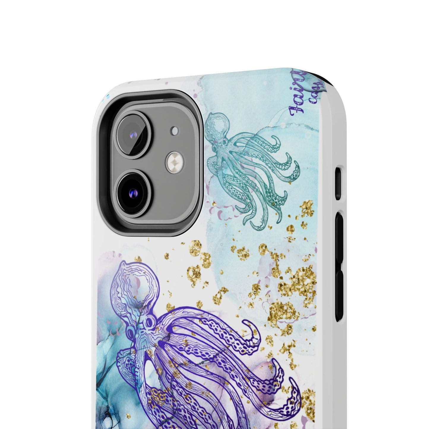 Octopus Art Tough Phone Case — Purple Nautical Sea Creature Design