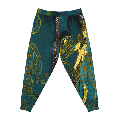Teal Gold Octopus Athletic Joggers